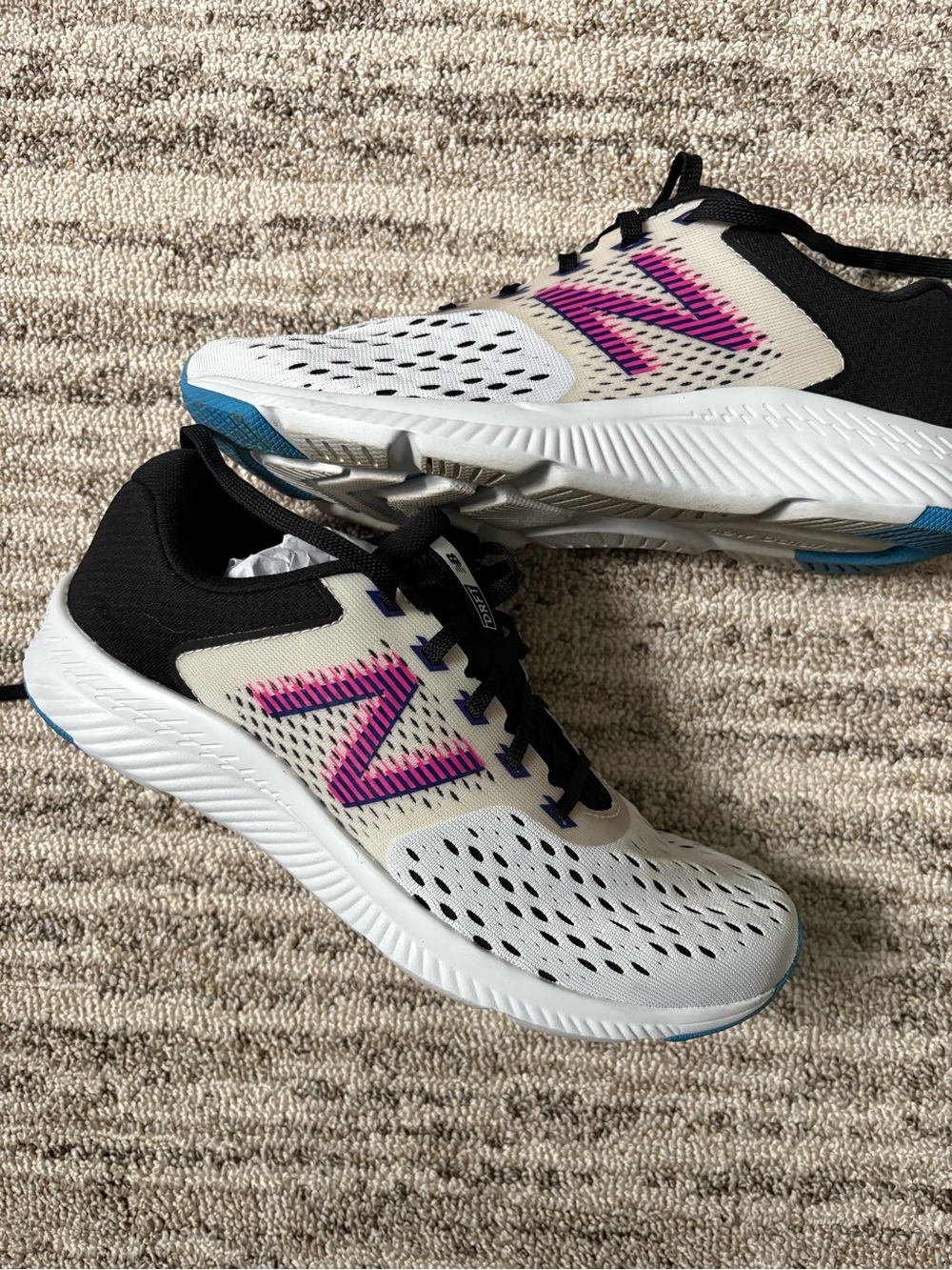 New Balance Women's White and Pink Athletic Running Sneakers